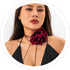 INENIMARTJ Flower Choker Necklace Big Rose Choker Velvet Rosette Flower Collar Choker Necklace for Women Bride Wedding Party Summer Necklaces...