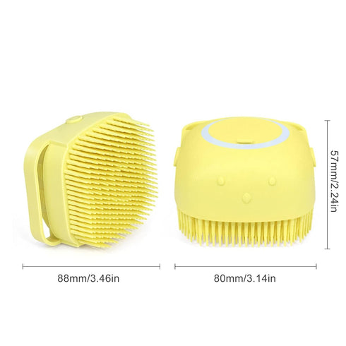 Bath Brush Silicone, Massage Soft Brush Dog Cats, Pet Massage Brush Bubble Brush Yellow...