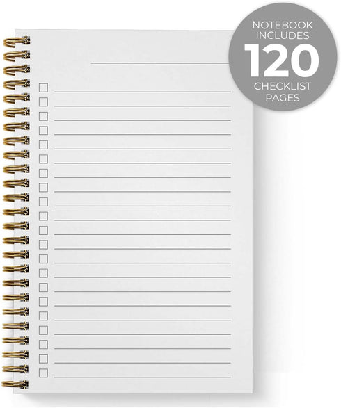 Making Things Happen Spiral Notebook / 5.5" x 8.5" Journal / 120 Checklist Pages/Durable Gloss Laminated Softcover/Gold Wire-o Spiral Binding/Made...