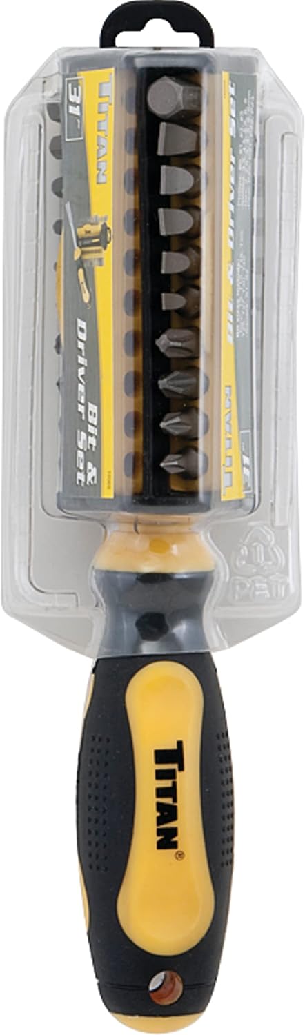 Titan 16068 31-Piece Multi-Bit Screwdriver Set | Slotted, Hex, Phillips, Pozi, Square, Star Bits...