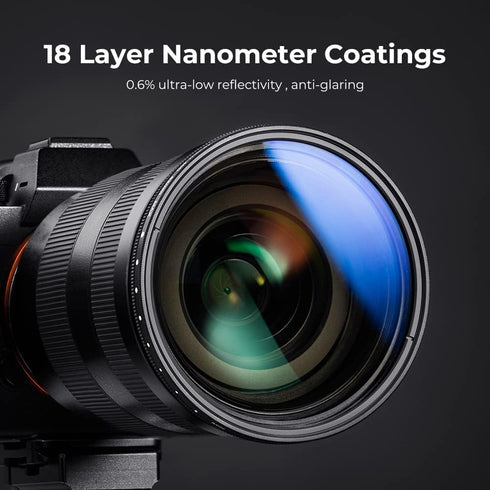 K&F Concept 37mm Variable ND Lens Filter ND2-ND400 (1-9 Stops) 18 Multi-Layer Coatings Adjustable Neutral Density Ultra Slim Lens Filter for Camer...