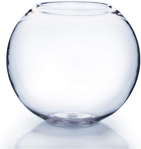 WGV Bowl Glass Vase, Diameter 6", Height 5", Open Width 4", (Multiple Sizes Choices) Clear Bubble Planter Terrarium Fish Bowl for Wedding Event Ho...