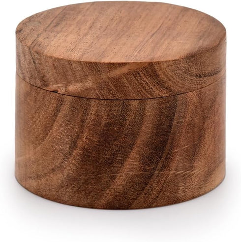 Acacia Wood Salt or Spice Box with Swivel Cover Wooden Spice Herb Storage, close at hand on your countertop....