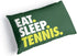 ChalkTalkSPORTS Eat. Sleep. Tennis. Pillowcase, Green, 30 in x 20 in, Polyester, Machine Washable...