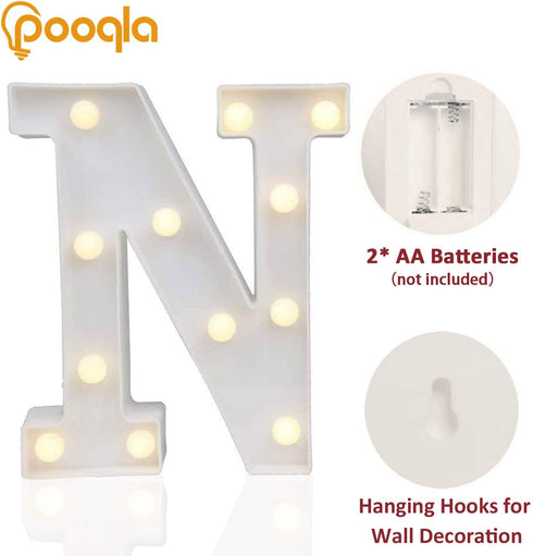 Pooqla LED Marquee Letter Lights Sign, Light Up Alphabet Letter for Home Party Wedding Decoration N...