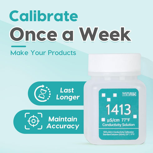 1413 ?S/cm Calibration Solution, Conductivity Salt Standard Buffer Solution for 5 in 1 Salinity Tester, EC Meter, TDS Meter, 7 in 1 Multi-Paramete...