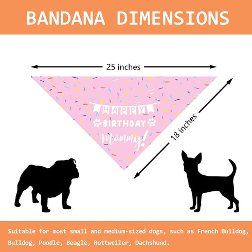 Happy Birthday Mommy Mom Dog Triangle Dog Bandana Scarf Birthday Party Accessorie Gifts for Dog Mom Lovers...