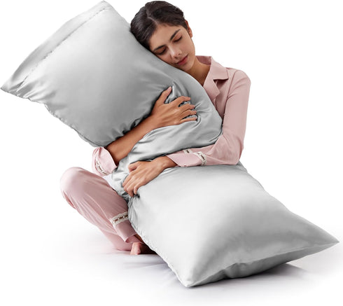 Love's cabin Satin Body Pillow Pillowcase, Similar to Silk Body Pillow Cover with Envelope Closure, Silky Cooling Long Pillowcases for Hair and Sk...