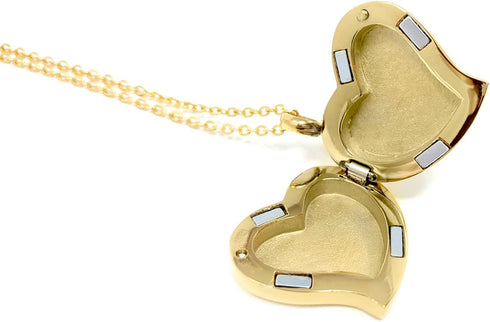 Amour Heart Pill Necklace - Polished Heart Locket with Strong Magnetic Closure - Medication Necklace - Keep Your Medication Securely with You at A...