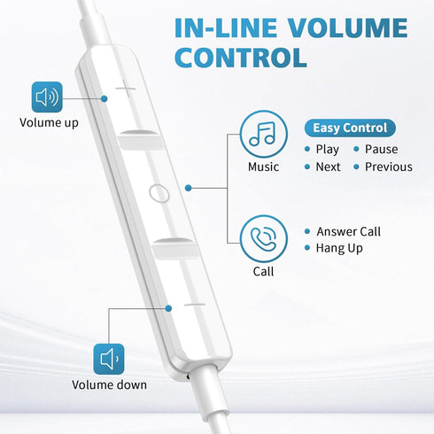 USB C Headphones for iPhone 15 Pro Max Plus iPad, Type C Earphones Noise Isolating with Mic Stereo Volume Control Android Wired Earbuds for Samsun...