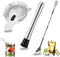 SENHAI Stainless Steel Cocktail Muddler, Spiral Mixing Spoon & 4-Prong Bar Strainer, Home Bar Bartender's Muddling Tool Set...