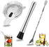 SENHAI Stainless Steel Cocktail Muddler, Spiral Mixing Spoon & 4-Prong Bar Strainer, Home Bar Bartender's Muddling Tool Set...