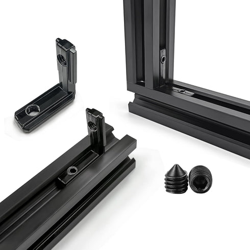 20pcs Black 2020 Series L-Shape Interior Inside Corner Connector Joint Bracket with Screws + 1pcs Wrench for Slot 6mm 20S Aluminum Rail Accessorie...