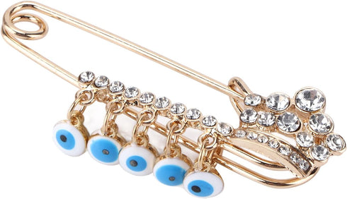 Zerodis 6 Colors Evil Eye Stroller Pin Lucky Brooch Diaper Bag, 6Pcs Evil Eye Brooch Pin for Baby Good Luck Brooches & PinsJewelry...