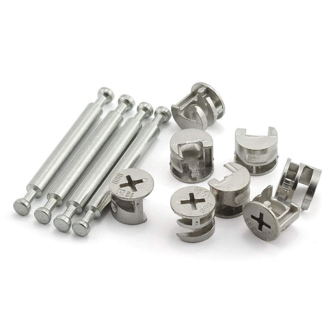 4Set Furniture Hardware Double End Head Rod Connection Cam Fittings Furniture Board Panel Connection Accessories 64mm...