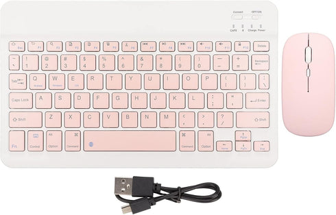 Wireless Keyboard and Mouse Combo, Cute Bluetooth Keyboard with Slicent Mouse, 3 Adjustable DPI, 2.4G USB Slim Keyboard Mouse Set for Windows for ...