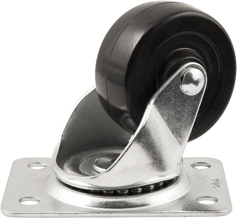 Titan 2 1/2" Heavy-Duty Solid Rubber Swivel Plate Caster Wheel, 175-lb. Capacity, Black...