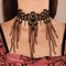 Chargances Stempunk Long Tassle Beaded Necklace Halloween Goth Black Lace Rhinestone Choker Collar Costume Party Prom Vampire Collar for Women and...