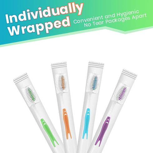 30 Pack Bulk Toothbrushes with Covers, Individually Wrapped Tooth Brush Pack for Adults & Kids, Disposable Toothbrush Medium Soft for Travel, Dona...