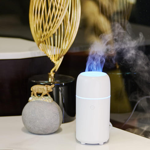 Car Diffuser, Car Air Fresheners Car Diffusers for Essential Oils USB Car Humidifier Aromatherapy Diffusers Cool Mist Portable with 7 Color Flame ...