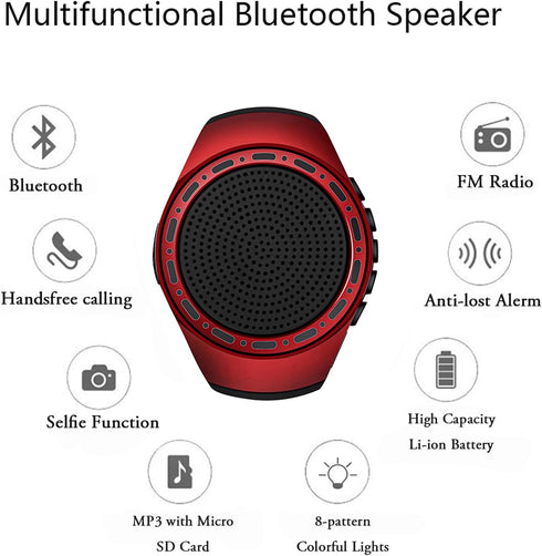 Wireless Wearable Waterproof Wrist Portable Bluetooth Speaker Watch with Multi Function FM Radio & MP3 Player & TWS & Selfie & Ultra Long Standby ...