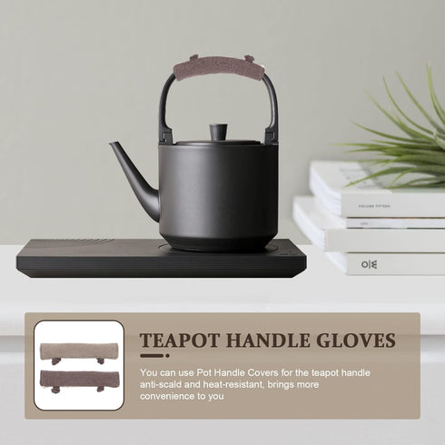CALLARON Oven Mitt Tea Kettle Handle Cover Holder: Hot Pot Pan Handle Sleeve Mitt Glove Teapot Handle Wrap 2pcs for Home Kitchen Microwave Refrige...