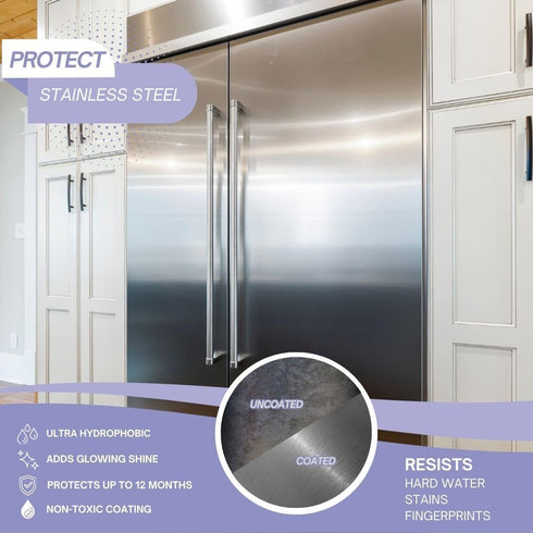 Fixture Shield - Multi Surface Ceramic Coating Spray for Stainless Steel Appliances - Long-Lasting Ceramic Coating Spray for Kitchen and Bath - So...