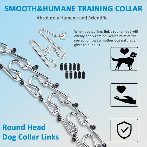 Prong Pinch Collar for Dogs, Adjustable Training Collar with Quick Release Buckle for Small Medium Large Dogs(Packed with Two Extra Links) (M/L(18...