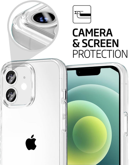 TENOC Phone Case Compatible with iPhone 12 & iPhone 12 Pro, Clear Case Shockproof Protective Bumper Slim Cover for 6.1 Inch...