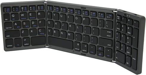 Luqeeg Foldable Bluetooth Keyboard, 81 Keys Pocket Keyboard, Rechargeable Full Size Slim Keyboard Extra Bluetooth 5.1 Keyboard for Windows Tablet ...