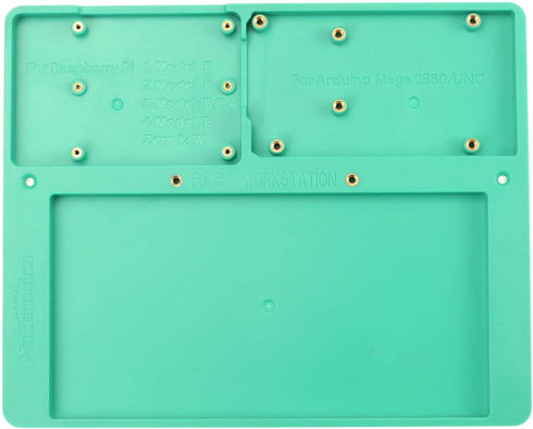 Makeronics 7 in 1 Green RAB Holder for Raspberry Pi | Arduino | Solderless Breadboard, Base Plate with Rubber Feet for Raspberry Pi 4 Model B|3B+/...