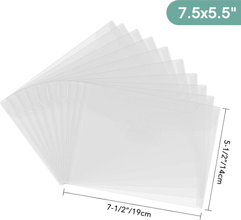 20 Pcs Clear Die & Stamp Storage Bag Resealable Plastic Envelopes Pockets for Cutting Dies Stencil Embossing Crafts for DIY Scrapbooking Paper Car...