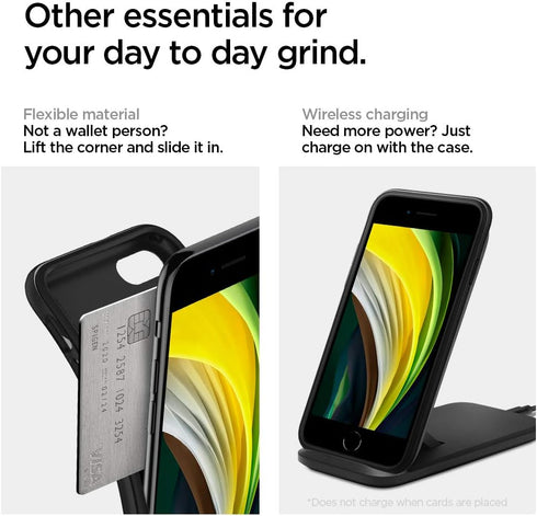 Spigen Rugged Armor Designed for iPhone SE 2020 Case - Matte Black (ACS00944)...