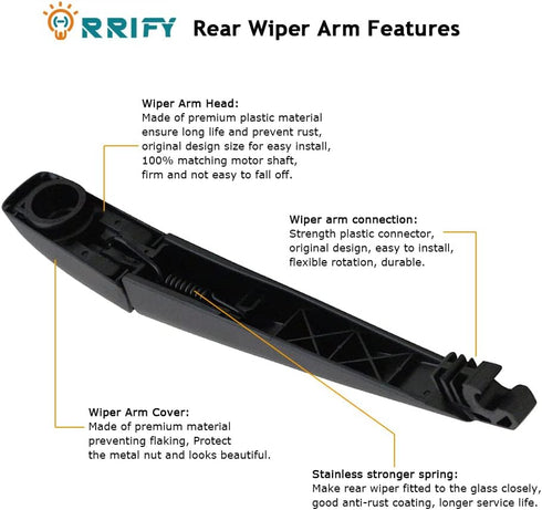 Rear Windshield Wiper Arm Blade Set 85241-42070 for Toyota Highlander Matrix Rav4 Prius V, for Lexus NX300h NX200t RX450, for Land Rover Discovery...