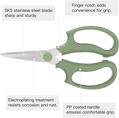 Flower Scissors, Strong Floral Shears, Premium Steel Pointed Garden Pruning Shears Floral Fruits Leaf Scissors Hand Pruner Snip Trimming Tool for ...