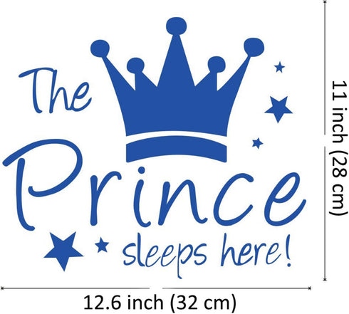 Maydahui 2 PCS Wall Sticker The Prince/Princess Sleep Here 12.6 Inch Little Crown Star Art Quotes Wall Decal Decor for Living Room Bedroom...