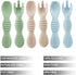 PandaEar 6 Pack Silicone Baby Spoons & Forks | Baby Feeding Set Self Feeding Utensils, Toddler Infant Feeding Spoon Forks BPA Free First Stage...