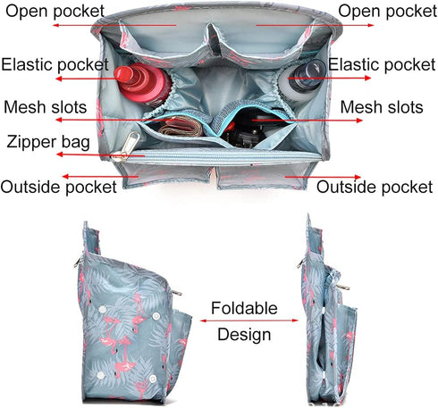 HOYOFO Mini Backpack Organizer Insert Small Shoulder Bag Divider for Rucksack Purse Lightweight Nylon, Light Blue...