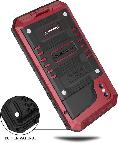 seacosmo Waterproof iPhone XR Case with Built-in Screen Protector, 360 Full Body Protective Military Grade Rugged Shockproof Case Cover Compatible...