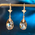 Austrian Crystal Teardrop Leverback Dangle Earrings for Women Fashion 14K Gold Plated Hypoallergenic Jewelry...