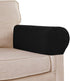 Stretch Sofa Arm Covers Spandex Jacquard Anti-Slip Couch Armrest Protector for Sofa Couch Chair Recliner, Set of 2, Black...