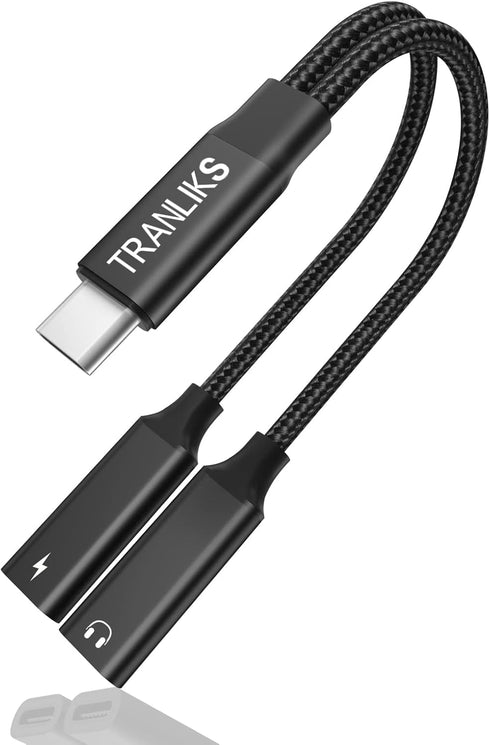 USB C Splitter, Dual USB C Headphone and Charger Adapter, 2-in-1 Type C Audio and PD 60W Fast Charging for 15/15 Pro/15 Plus/15 Pro Max and Other ...