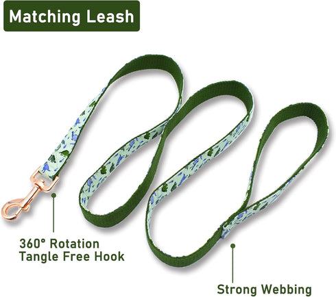 Dog Collar and Leash Set, Classic Dog Collar Soft Comfortable Adjustable Collars for Dogs...