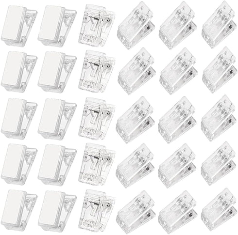 JAMMY 30 PCS Self Adhesive Clips Wall Tapestry Clips Sticky Clips Plastic Photo Clips Small Hanging Spring Clips for Poster Photo Wall Teacher Stu...