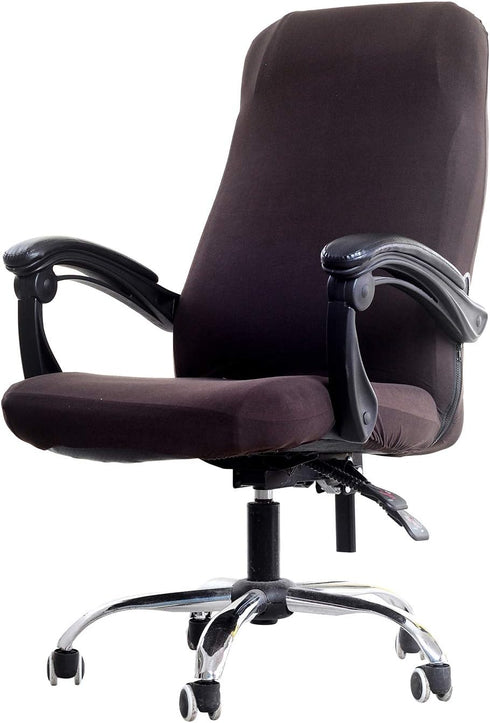 WOMACO Printed Office Chair Covers, Stretch Computer Chair Cover Universal Boss Chair Covers Modern Simplism Style High Back Chair Slipcover (Coff...