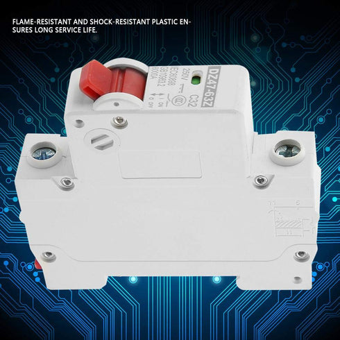 DZ47-63Z-1P DIN Rail Mount Miniature Circuit Breaker 1P, 32A DC, 250V,6000 Amp...