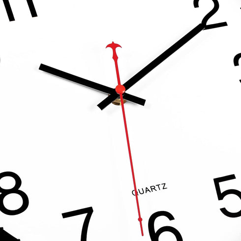 Foxtop Black Wall Clock Silent Non-Ticking 12 Inch Quartz Battery Operated Round Analog Wall Clock for Classroom School Office Living Room Bedroom...