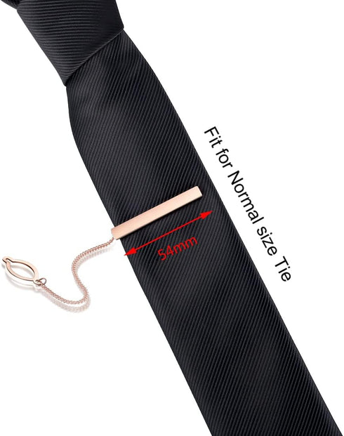 HONEY BEAR Mens Tie Clip with Chain for Normal Size Tie Gift 5cm...