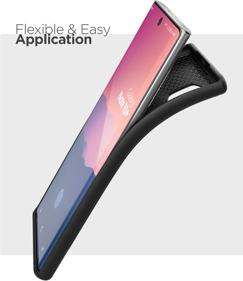 ENCASED Galaxy Note 10 Plus Case (Thin Armor) Slim Flexible Grip Phone Cover (Samsung Note 10+) Black...
