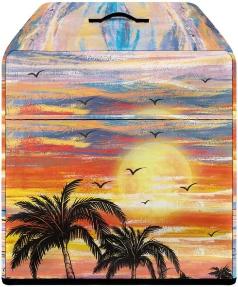 Palm Tree Sunset Dust Cover for Meat Slicer,Deli Slicer,Food Slicer,Waterproof Foldable Cover Kitchen Small Appliances Dust Cover with Handle...